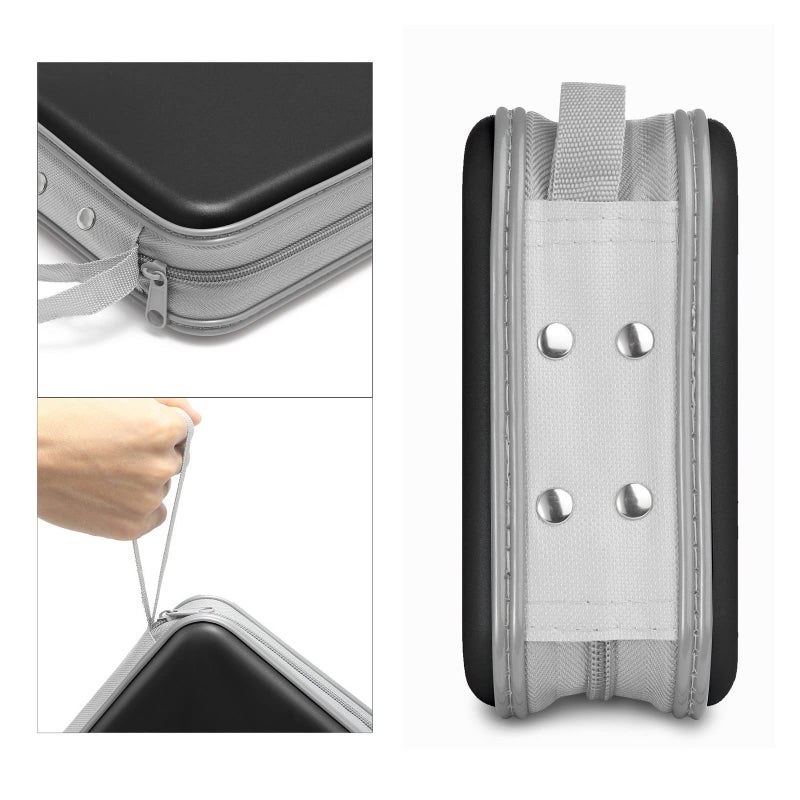 Siveit CD Case, 40 Capacity CD/DVD Case Holders Wallet Hard Plastic DVD Disc Cases Storage Binder for Car Home Office Travel (Black) - Image 3